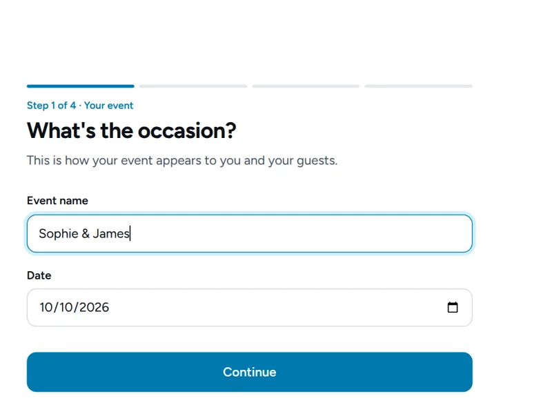 Creating an event in the QRPix dashboard